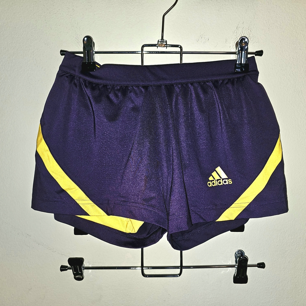 Adidas Women's Purple and Yellow Athletic Running Shorts Sz XS